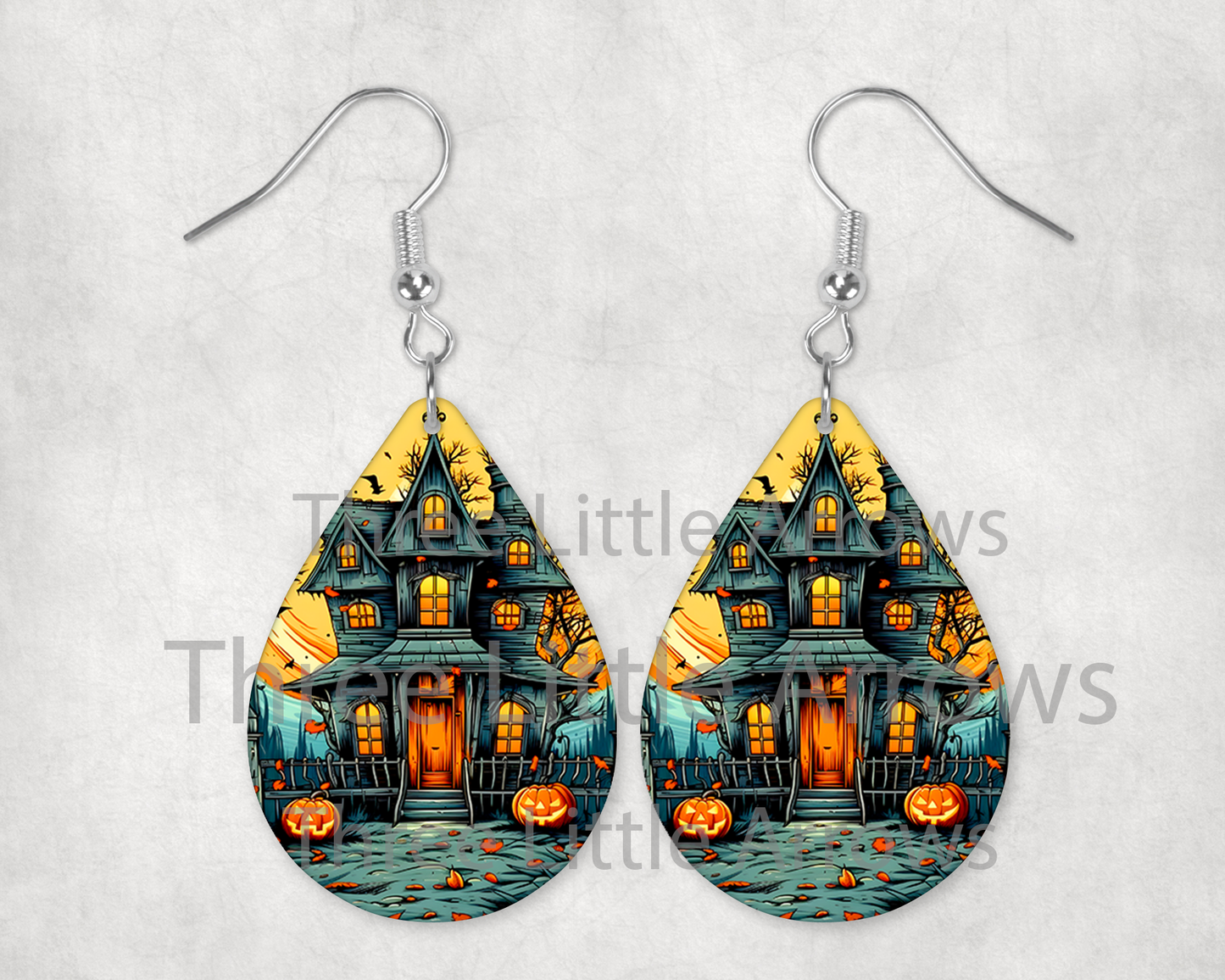 Haunted House Halloween Earrings