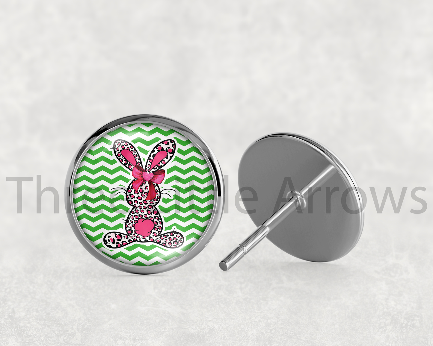 Bold Chevron Bunny Stud Earrings