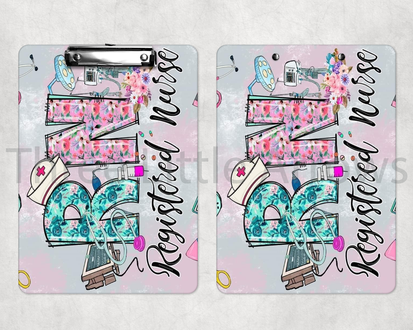 RN Registered Nurse Floral Medical Clipboard