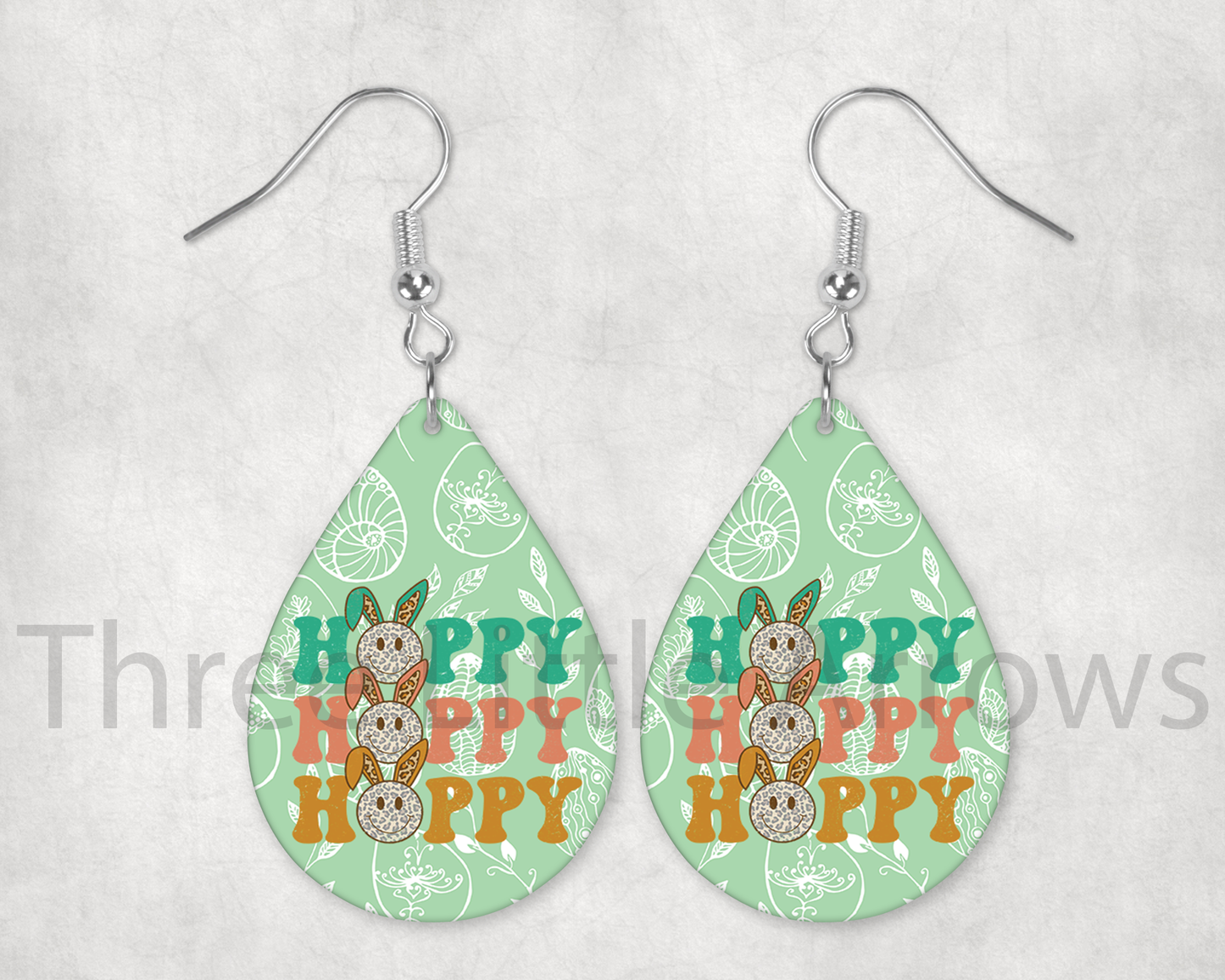 Hoppy Hoppy Hoppy Bunny Teardrop Earrings