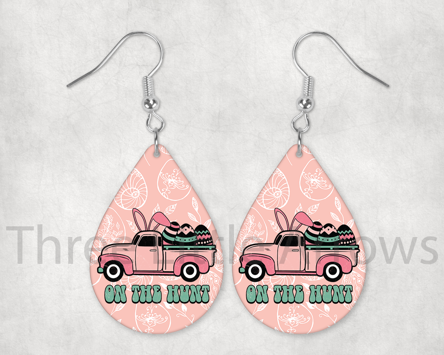 On the Hunt Easter Truck Teardrop Earrings