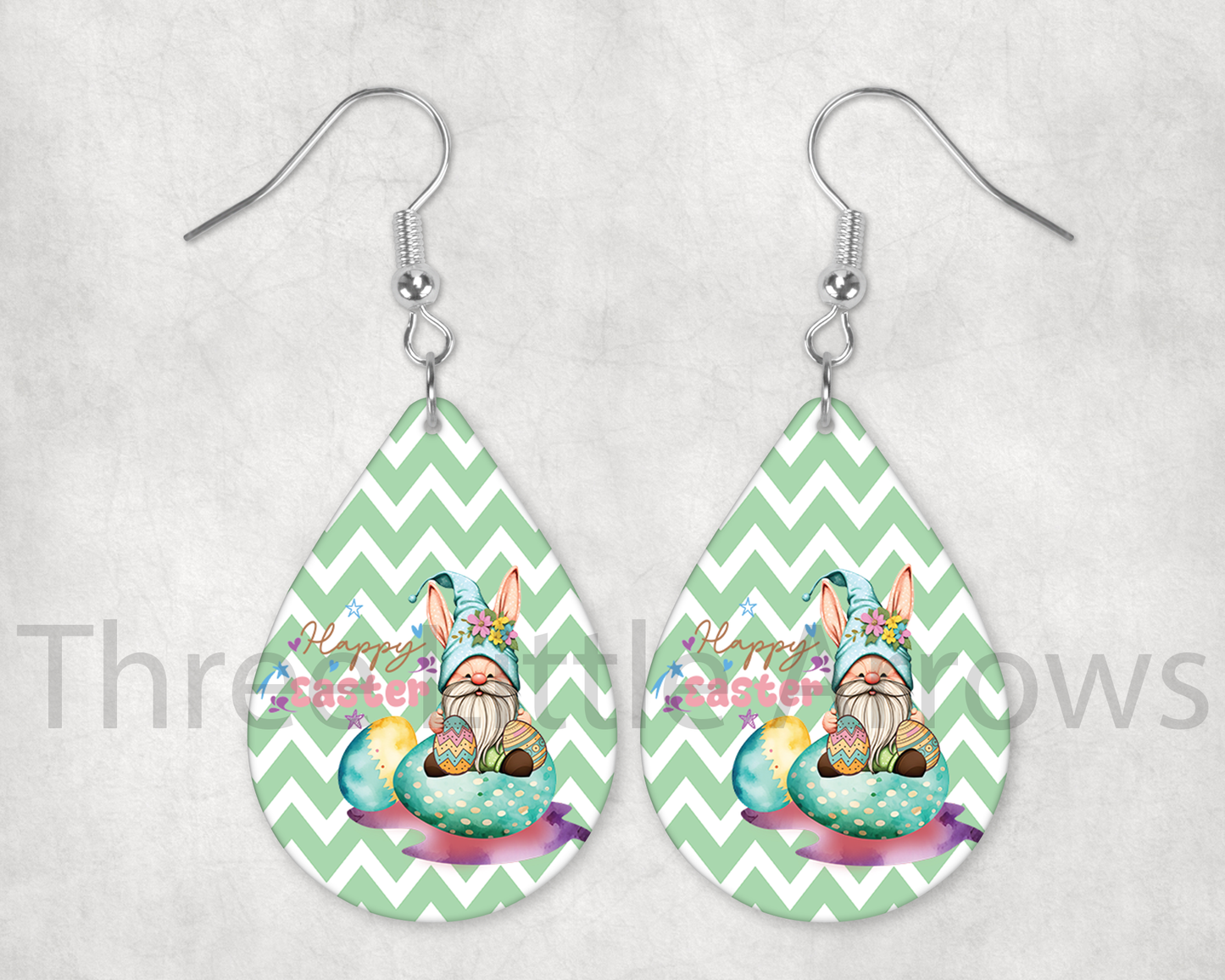 Happy Easter Gnome Teardrop Earrings