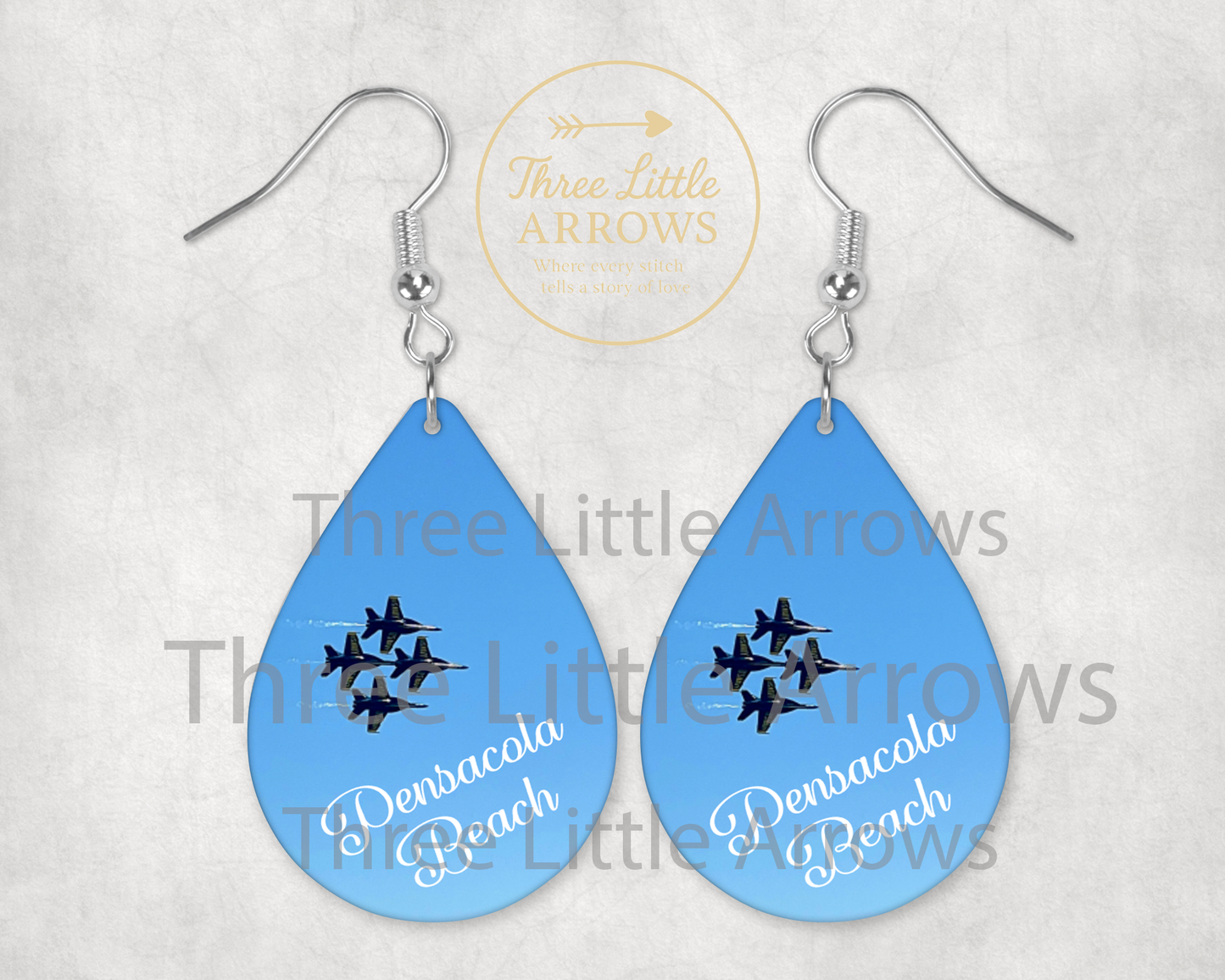 Pensacola Beach Blue Angels Earrings