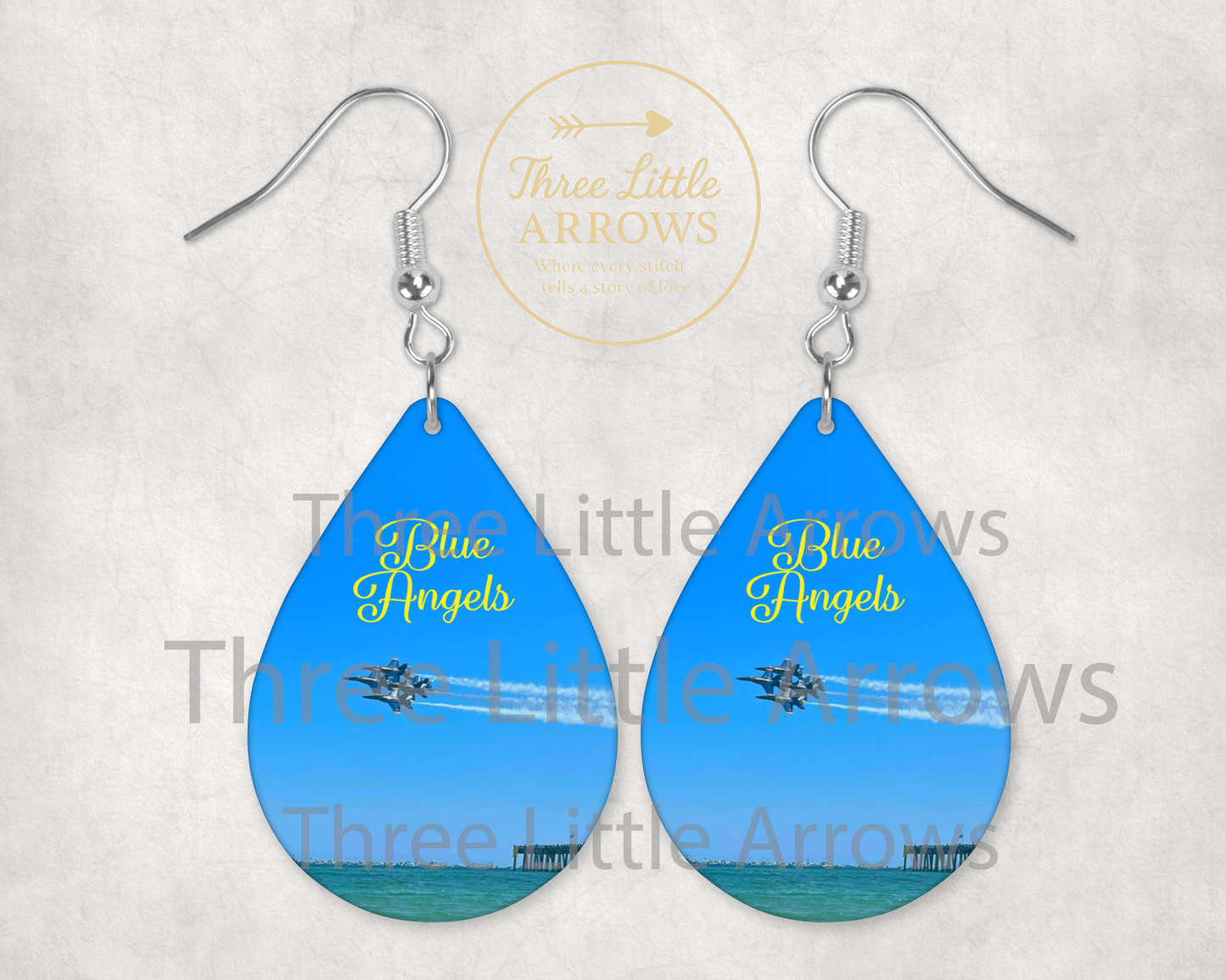 Blue Angels Beach Flight Earrings