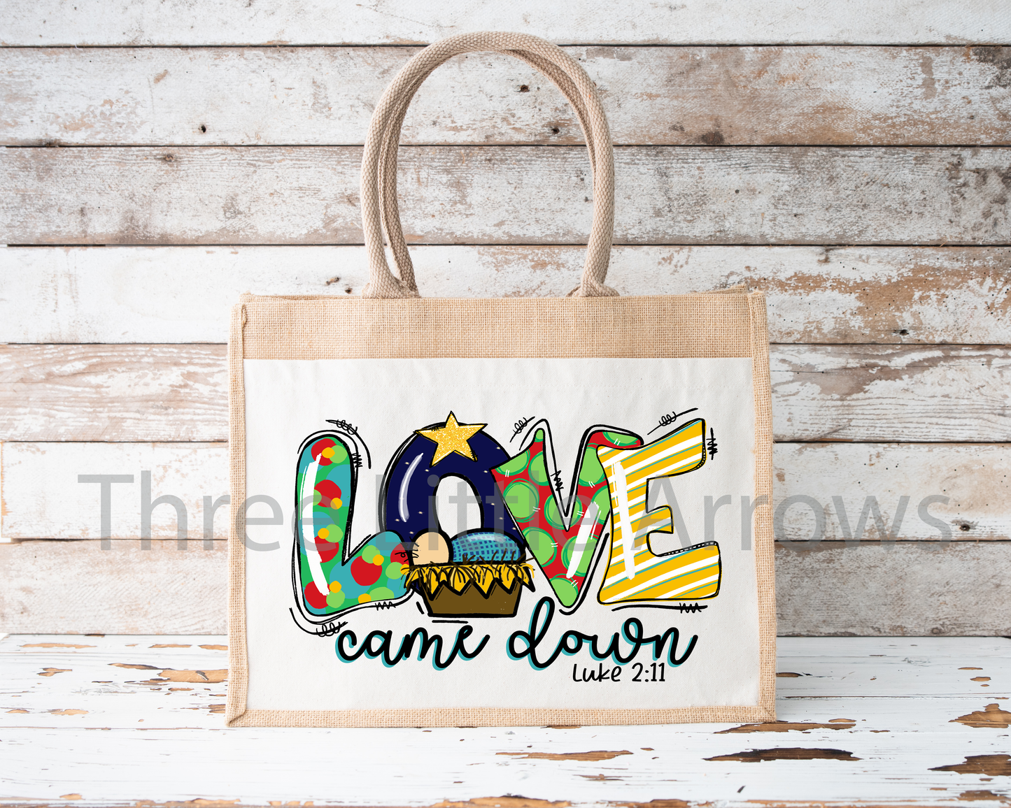 LOVE Came Down Burlap Bag