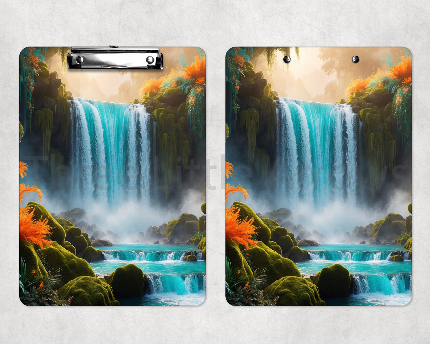 Tropical Cascade Clipboard – Vibrant Waterfall Oasis Design