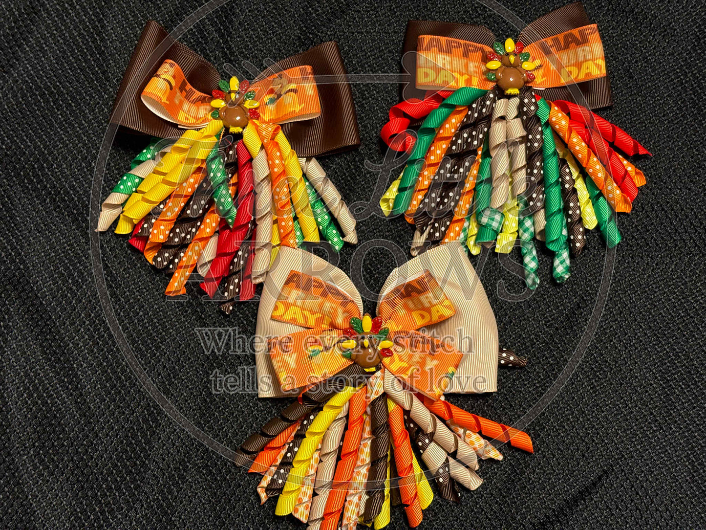 Thanksgiving Curly Ribbon Turkey Bow