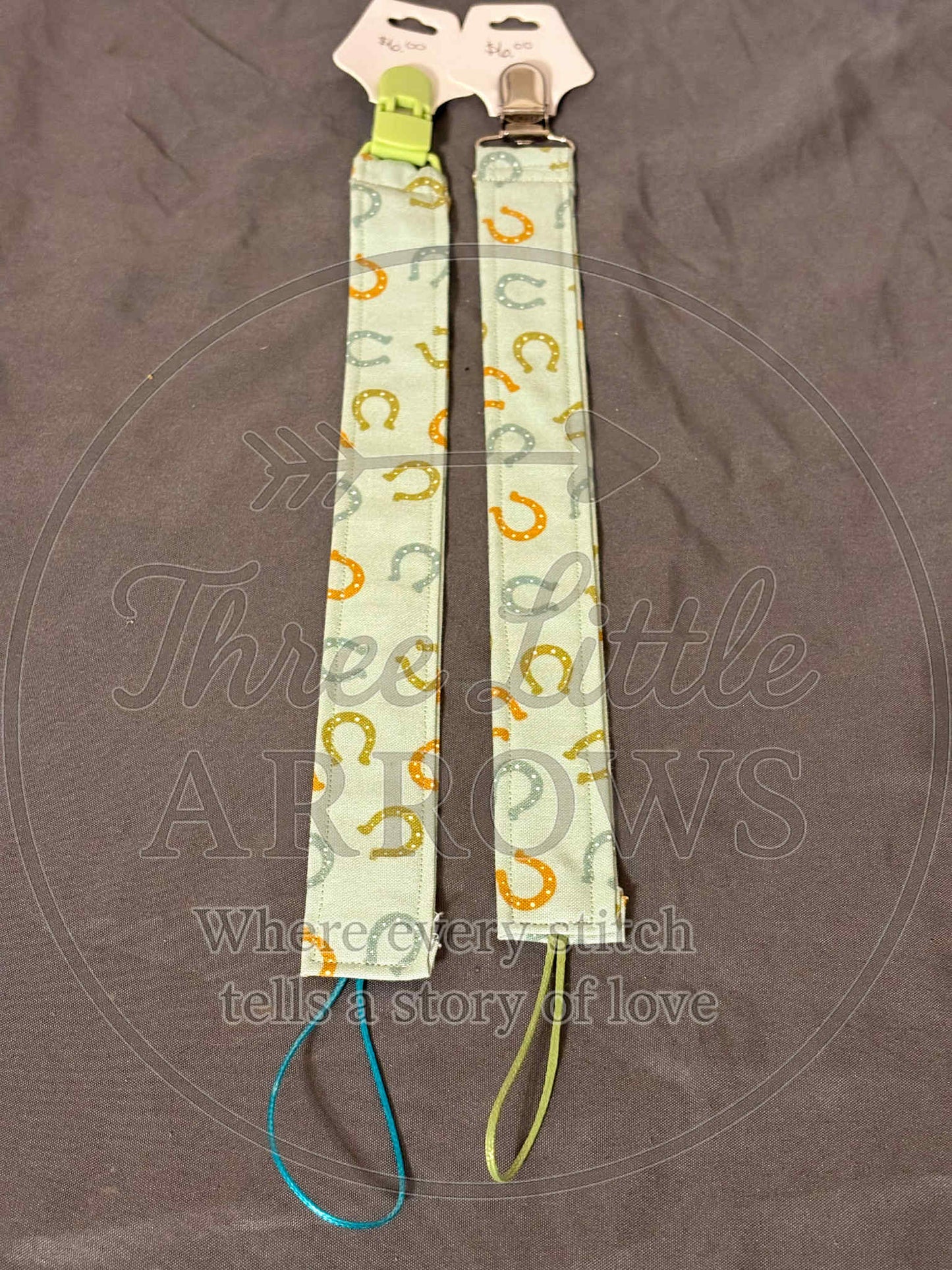 Western Horse & Horseshoe Pacifier Clip