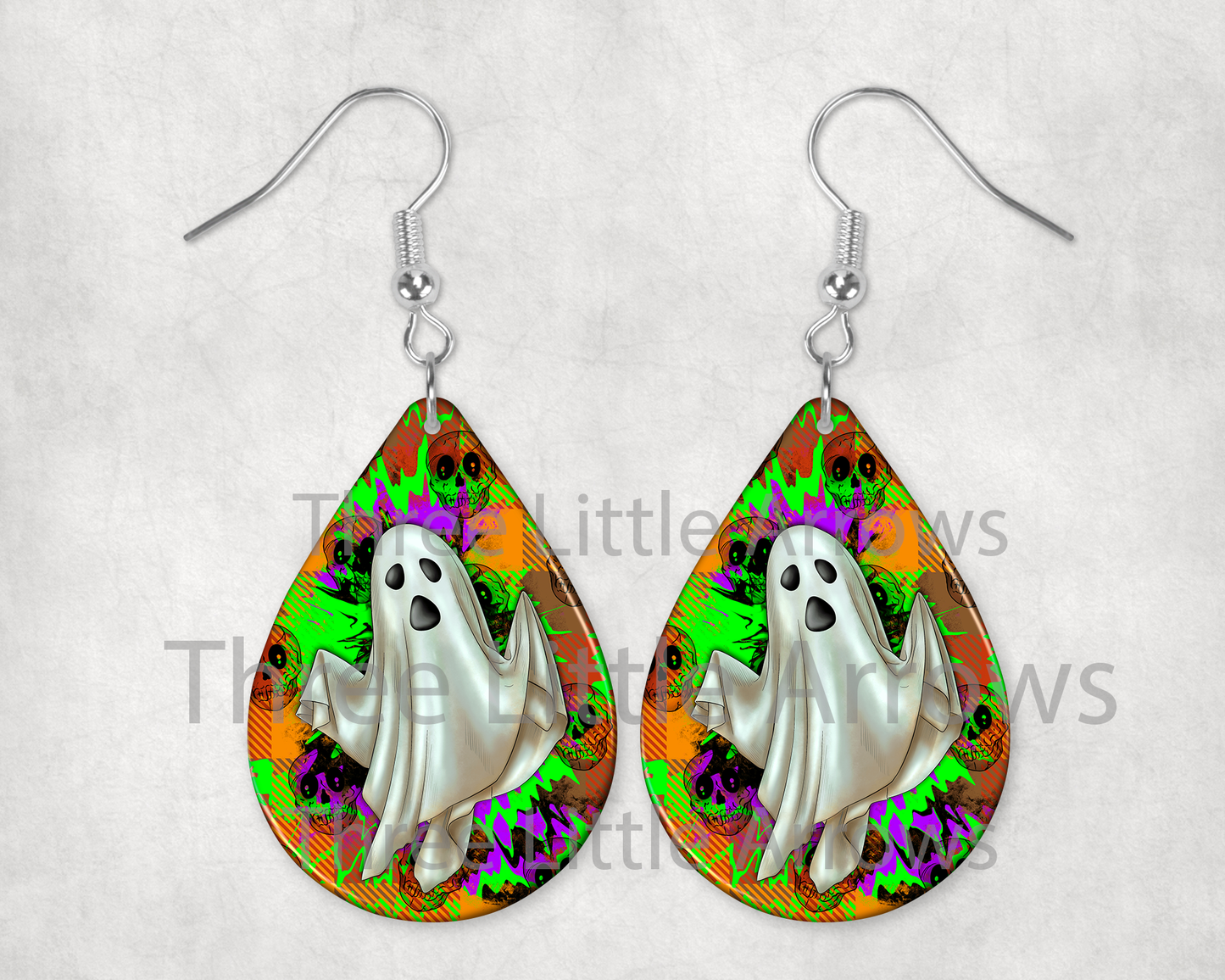 Spooky Ghost Teardrop Earrings