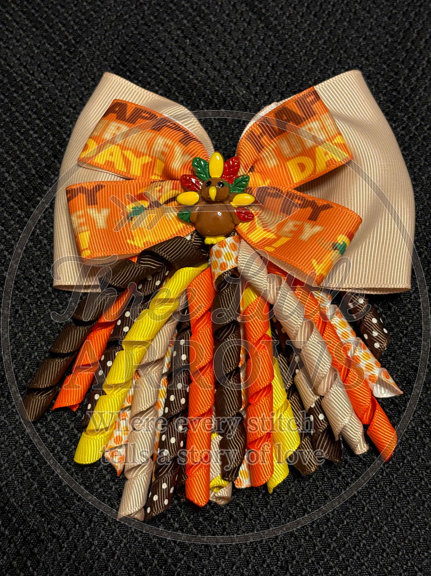 Thanksgiving Curly Ribbon Turkey Bow