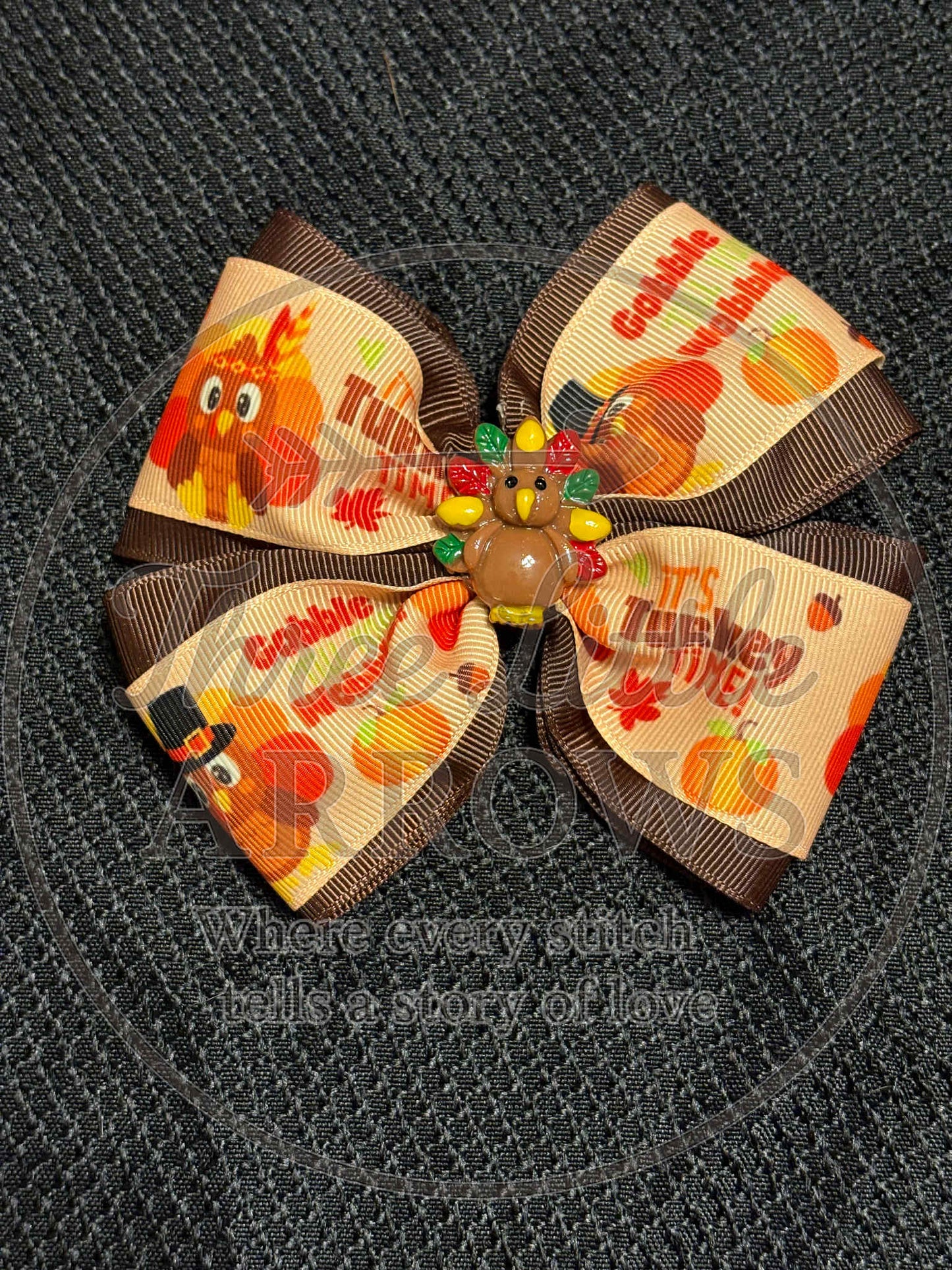 Gobble Gobble Thanksgiving Bow