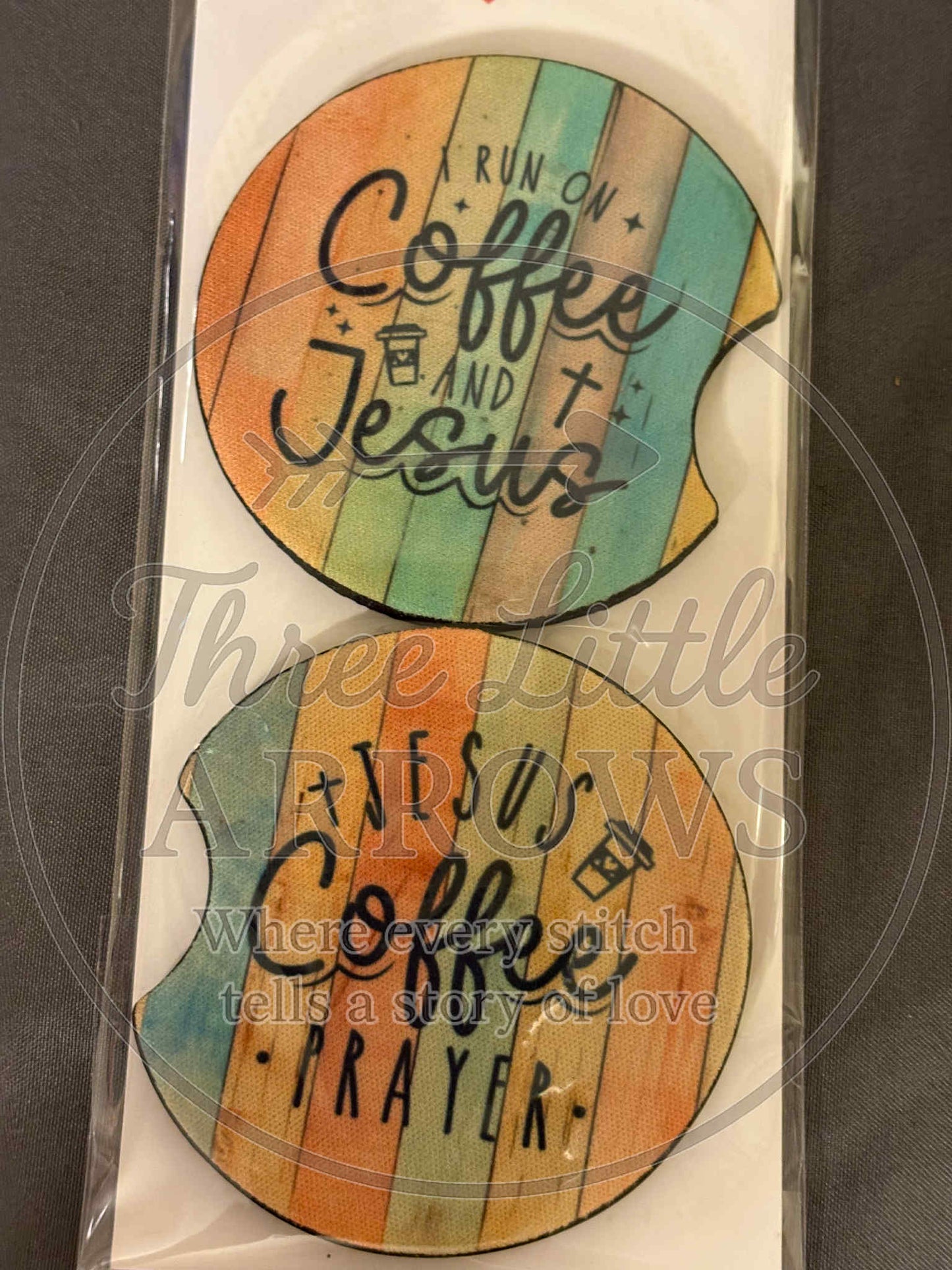 Coffee & Jesus Car Coasters
