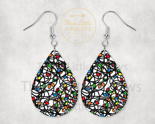 Tangled Christmas Lights Teardrop Earrings