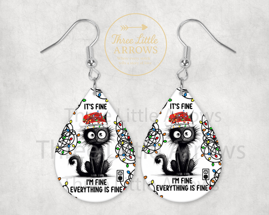 “It’s Fine, Everything Is Fine” Christmas Cat