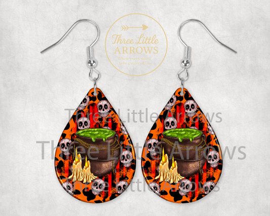 Witch’s Cauldron Halloween Earrings