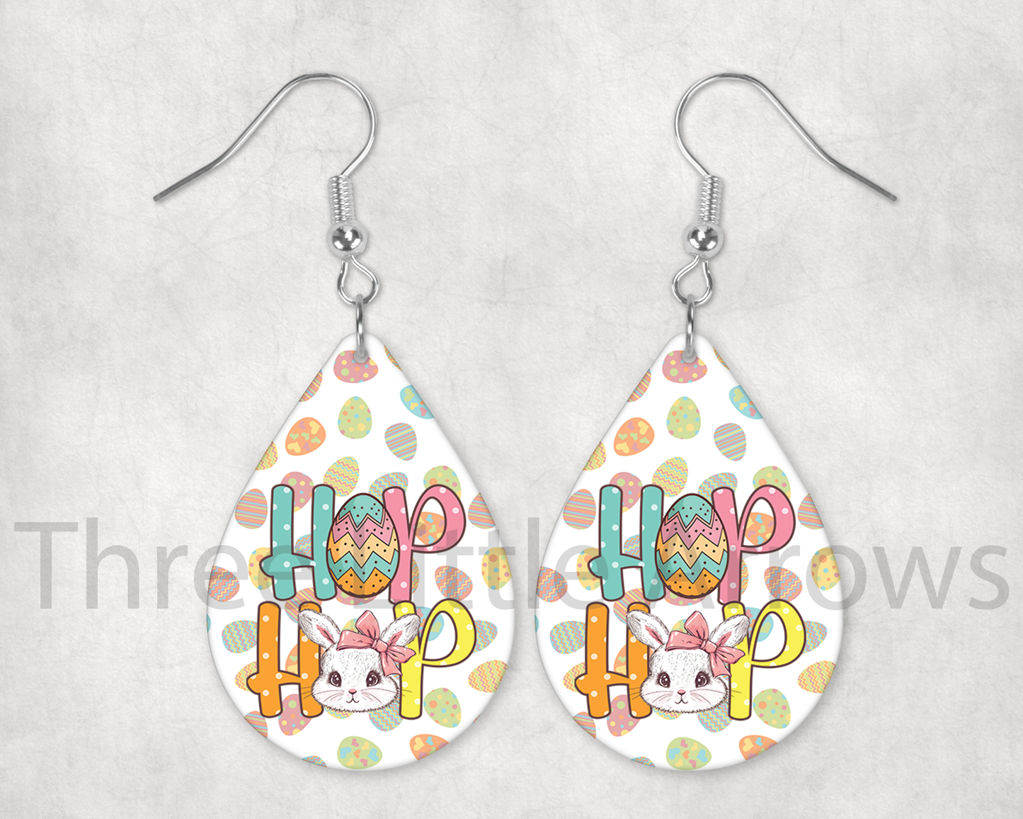Hoppy Easter Bunny Teardrop Earrings
