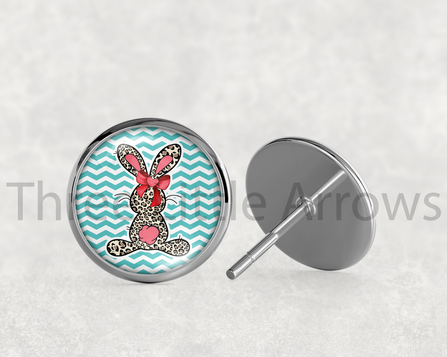 Chevron Bunny Stud Earrings