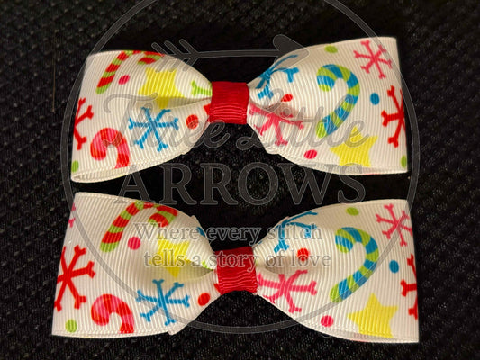 Christmas Candy Cane and Snowflakes