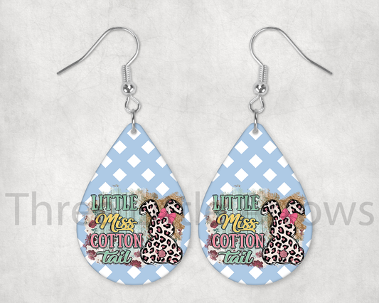 Little Miss Cotton Tail Teardrop Earrings