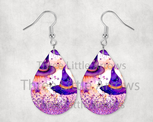 Witch Hat Halloween Earrings