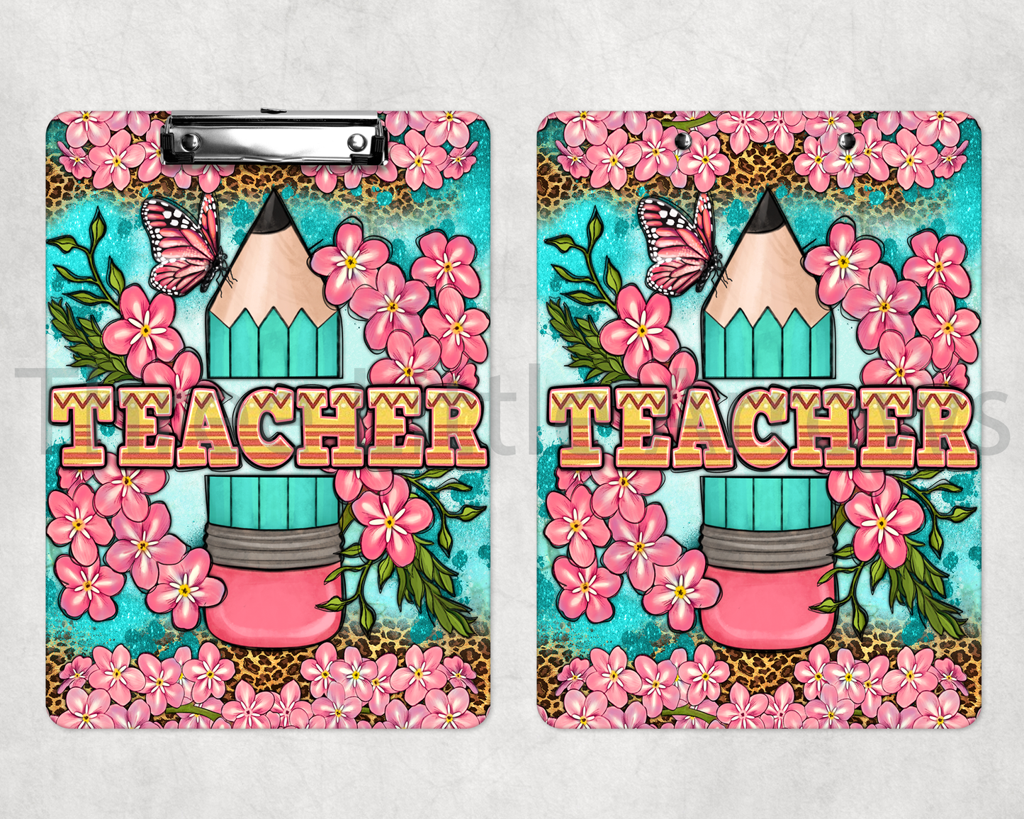 Floral Pencil Teacher Clipboard