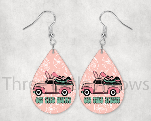 On the Hunt Easter Truck Teardrop Earrings