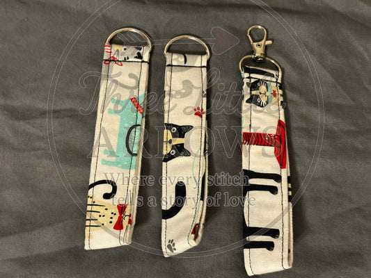 Playful Cats Wristlet Keychain