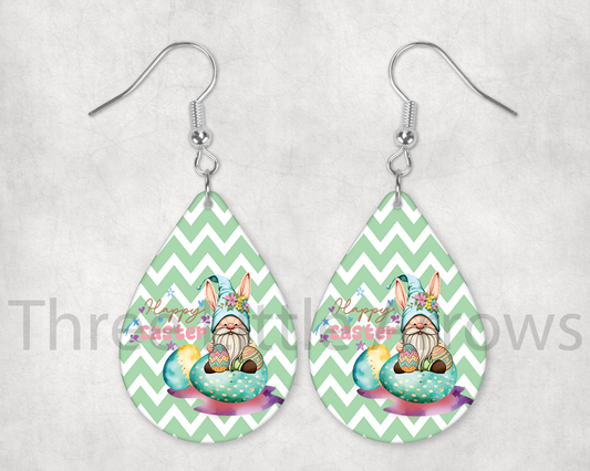 Happy Easter Gnome Teardrop Earrings