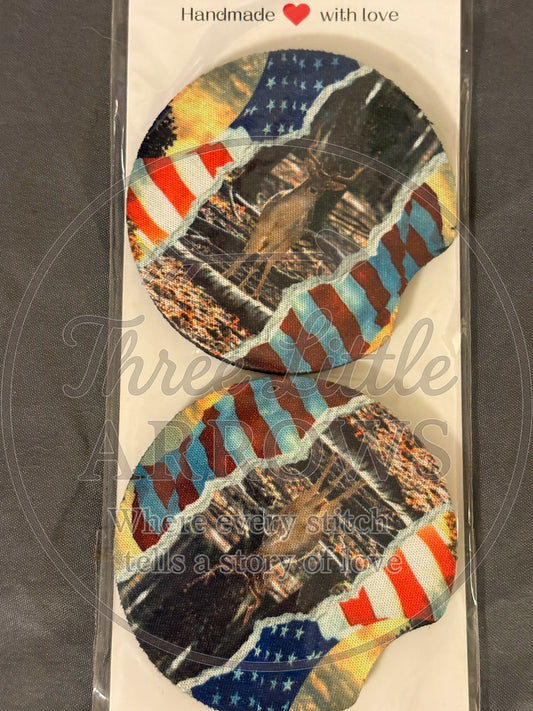 Patriotic Deer Car Coasters