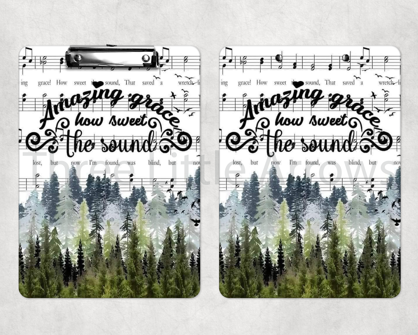 Amazing Grace Inspirational Clipboard – Faith & Nature Design