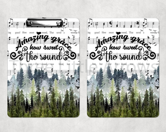 Amazing Grace Inspirational Clipboard – Faith & Nature Design