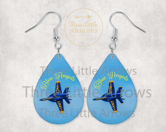 Blue Angels Teardrop Earrings