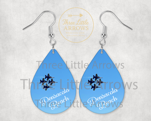 Pensacola Beach Blue Angels Earrings