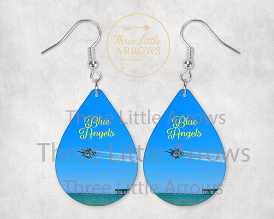 Blue Angels Beach Flight Earrings