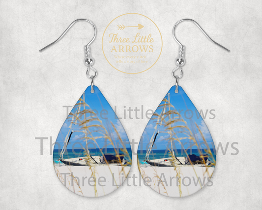 Sailboat on the Beach Earrings