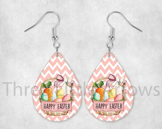 Blush Easter Basket Teardrop Earrings