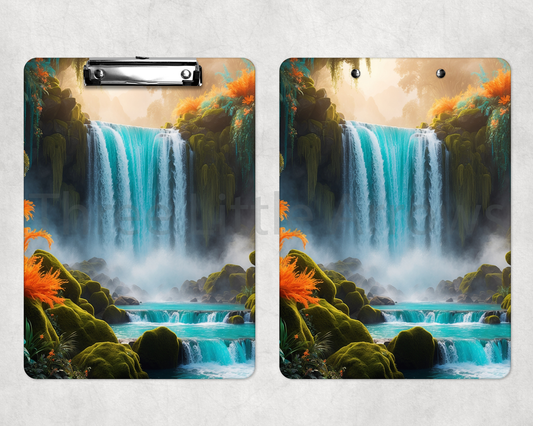 Tropical Cascade Clipboard – Vibrant Waterfall Oasis Design