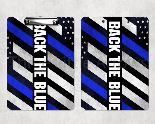 Back the Blue Clipboard – Thin Blue Line Flag Design
