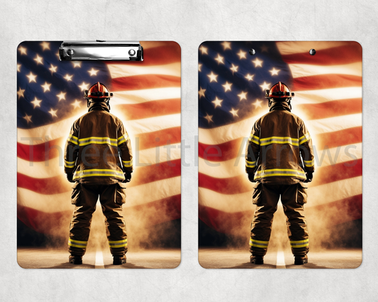 Back the Brave Clipboard – Patriotic Firefighter Design