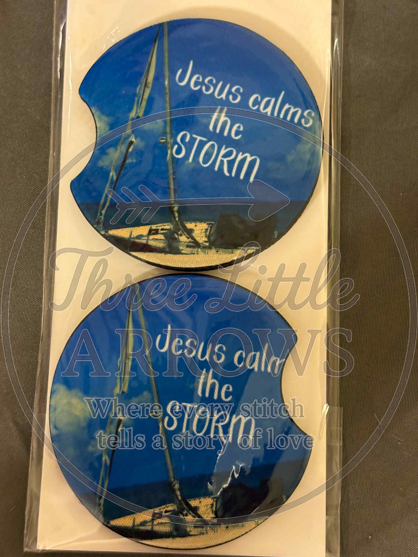 Jesus Calms the Storm Car Coasters