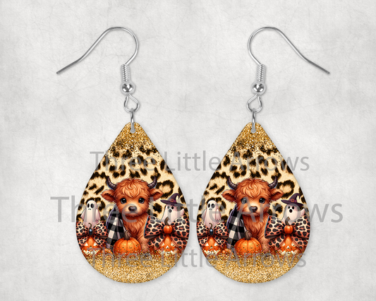 Halloween Highland Cow Earrings