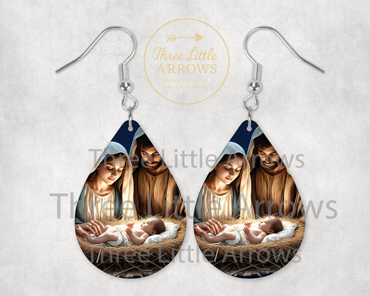 Nativity Scene “Holy Family” Earrings