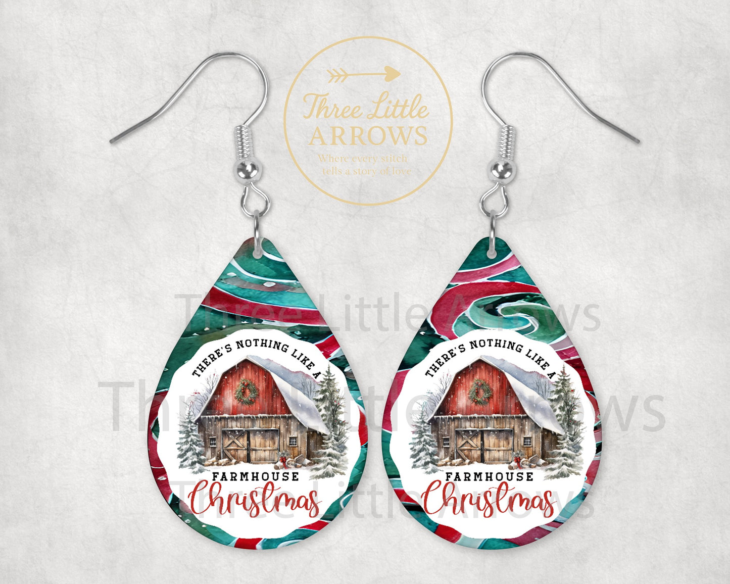 Farmhouse Barn Christmas Earrings