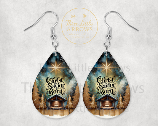 “Christ the Savior Is Born” Christmas Earrings