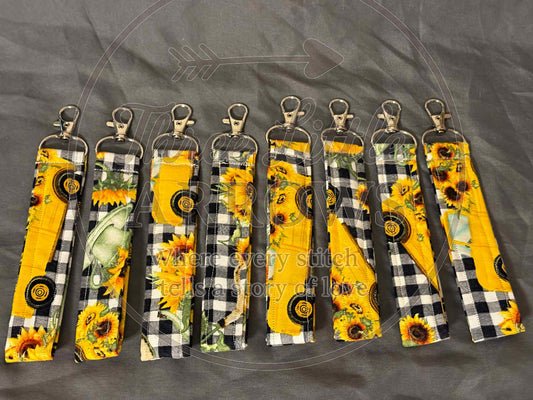 Sunflower Farm Wristlet Keychains