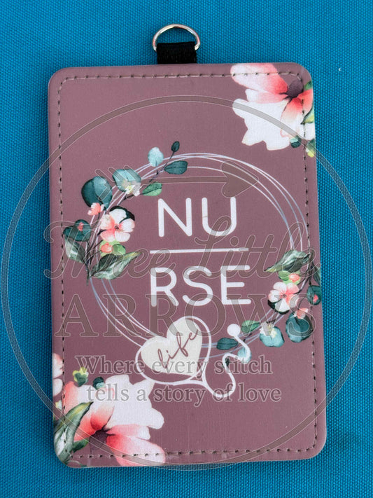 Floral Nurse Badge Holder