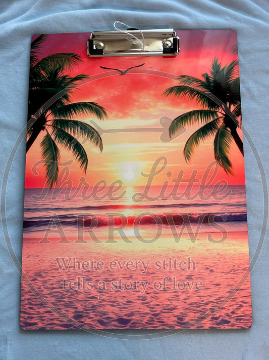 Tropical Sunset Beach Clipboard