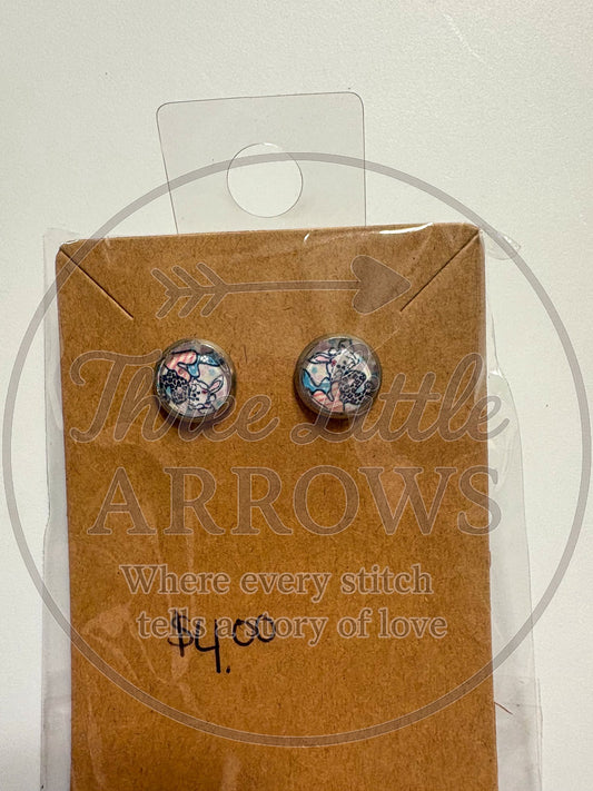 Pastel Sketch Bunny Stud Earrings