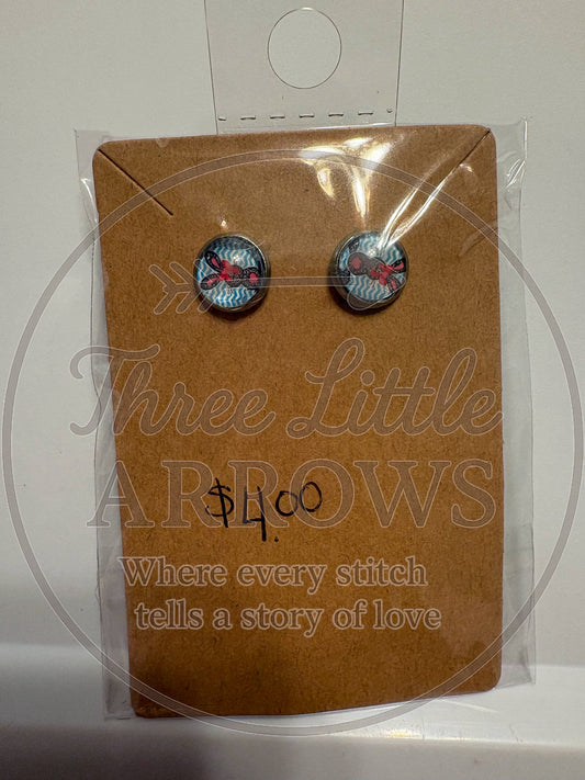 Chevron Bunny Stud Earrings