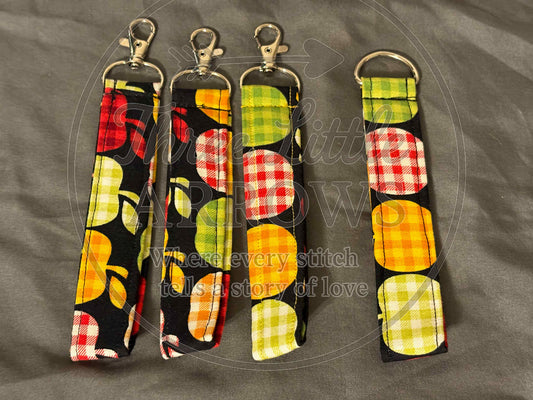 Apple Plaid Wristlet Keychains